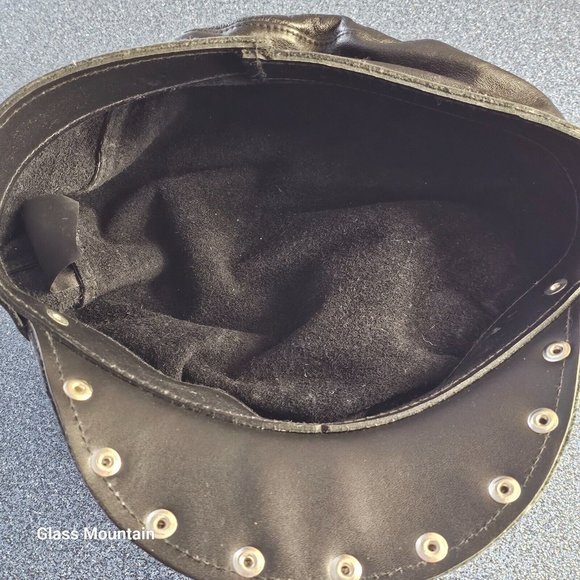 SOLD - Allure Vintage Genuine Muir Black Leather Chain & Studded Unisex Cap - Picture 8 of 10